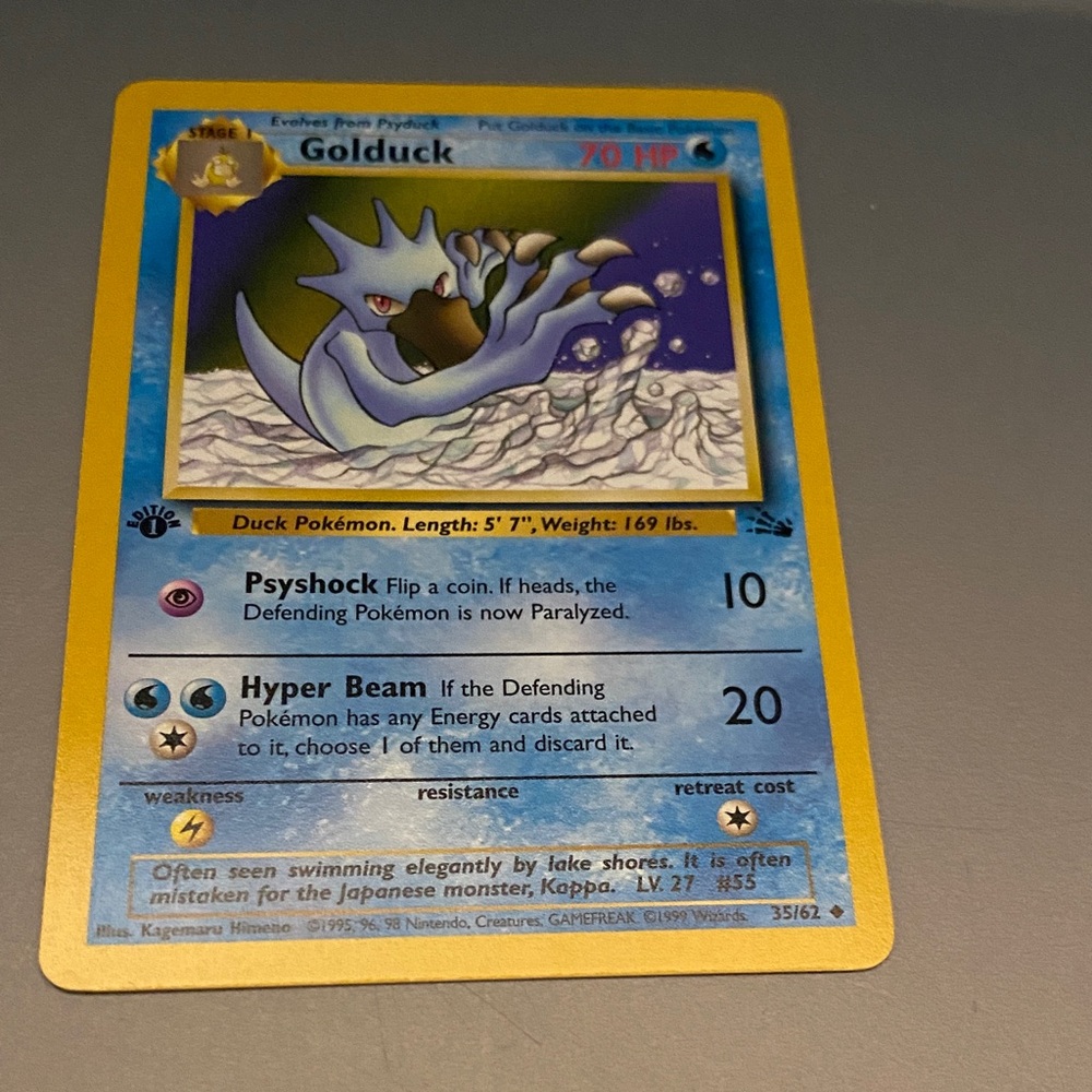 GOLDUCK 35/62 - 1st Edition Fossil - Pokemon Card